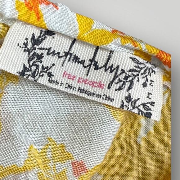 Intimately Free People Women's Liza Floral Tassel Lace up Bodysuit Yellow sz M - Picture 6 of 8